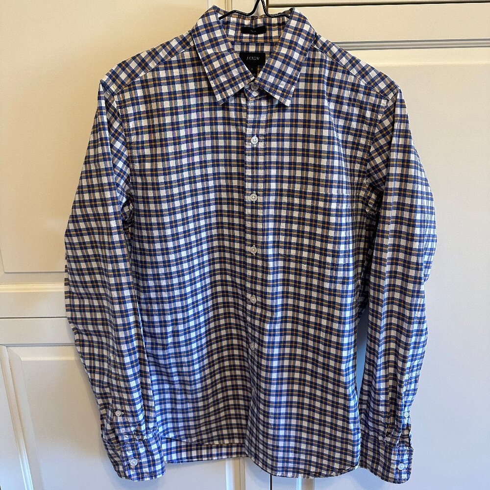 J CREW - Gingham Check (Blue/Yellow/White) [slim fit]